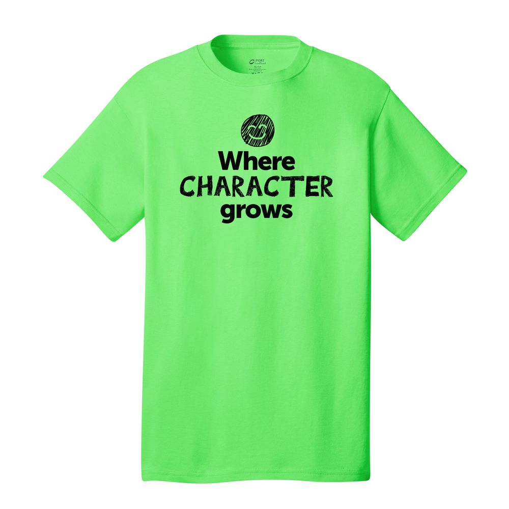 Where CHARACTER Grows EMOJI Adult T-Shirt - Black Imprint (KA-PC54-CHARF-B) primary image