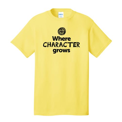 Where CHARACTER Grows EMOJI Adult T-Shirt - Black Imprint (KA-PC54-CHARF-B) image thumbnail