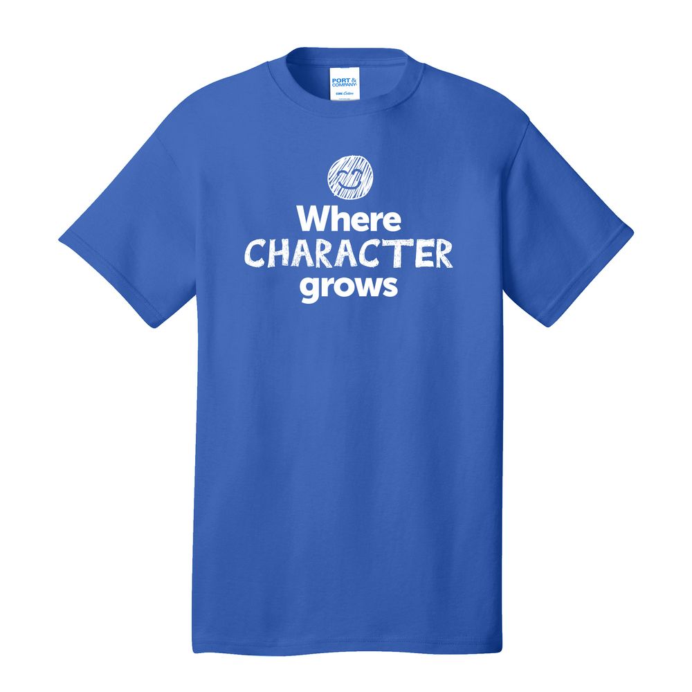 Where CHARACTER Grows EMOJI Adult T-Shirt - White Imprint (KA-PC54-CHARF-W) primary image