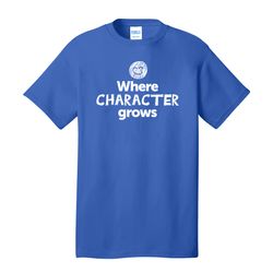 Image of Where CHARACTER Grows EMOJI Adult T-Shirt - White Imprint (KA-PC54-CHARF-W)