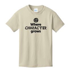 Image of Where CHARACTER Grows EMOJI Youth T-Shirt - Black Imprint (KA-PC54Y-CHARF-B)