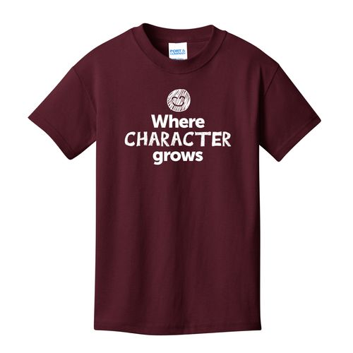 Where CHARACTER Grows EMOJI Youth T-Shirt - White Imprint (KA-PC54Y-CHARF-W) image thumbnail