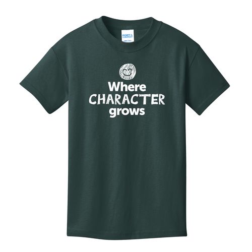 Where CHARACTER Grows EMOJI Youth T-Shirt - White Imprint (KA-PC54Y-CHARF-W) image thumbnail