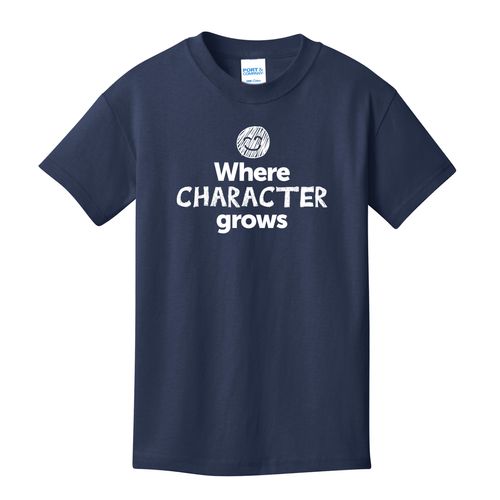 Where CHARACTER Grows EMOJI Youth T-Shirt - White Imprint (KA-PC54Y-CHARF-W) image thumbnail