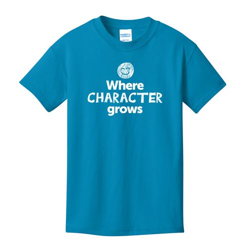 Where CHARACTER Grows EMOJI Youth T-Shirt - White Imprint (KA-PC54Y-CHARF-W) image thumbnail
