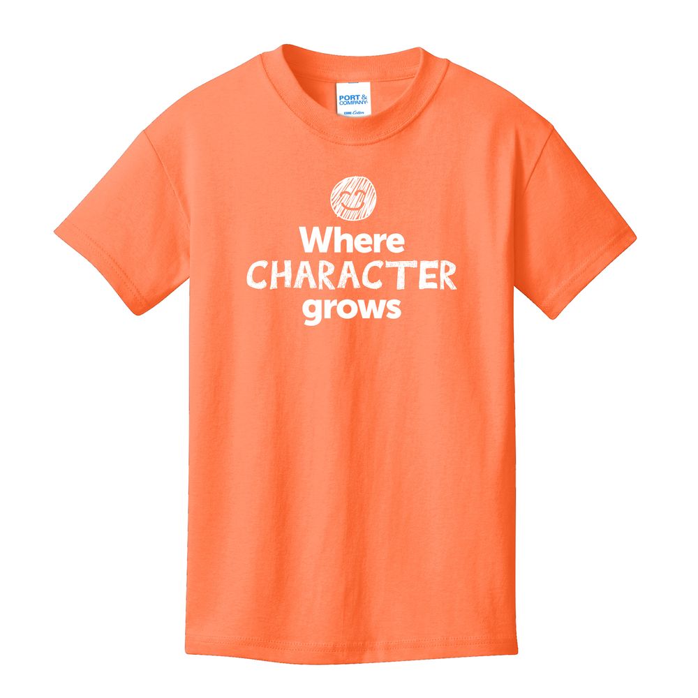 Where CHARACTER Grows EMOJI Youth T-Shirt - White Imprint (KA-PC54Y-CHARF-W) primary image