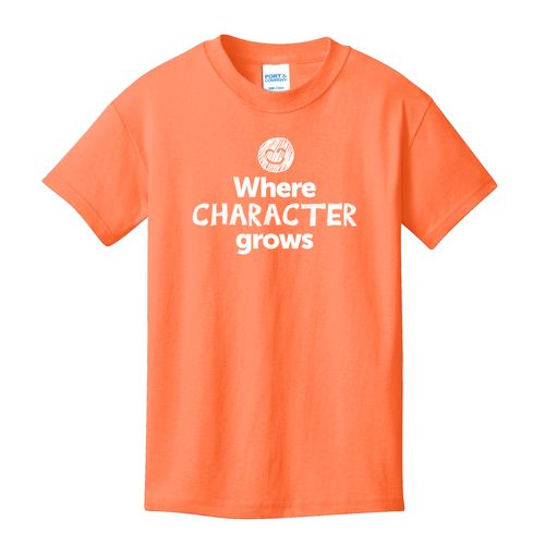 Where CHARACTER Grows EMOJI Youth T-Shirt - White Imprint (KA-PC54Y-CHARF-W) image thumbnail