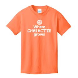 Image of Where CHARACTER Grows EMOJI Youth T-Shirt - White Imprint (KA-PC54Y-CHARF-W)