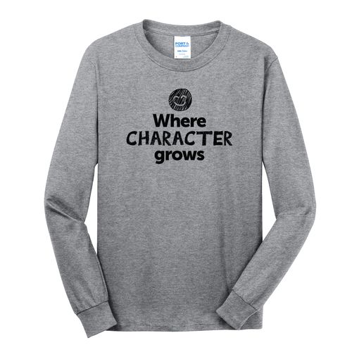 Where CHARACTER Grows EMOJI Adult Long Sleeve T-Shirt - Black Imprint (KA-PC54LS-CHARF-B) image thumbnail