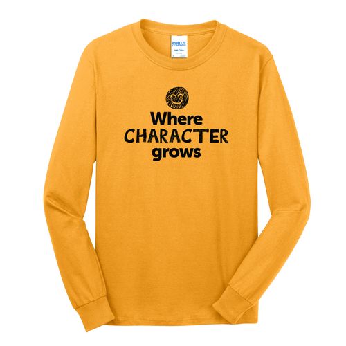 Where CHARACTER Grows EMOJI Adult Long Sleeve T-Shirt - Black Imprint (KA-PC54LS-CHARF-B) image thumbnail