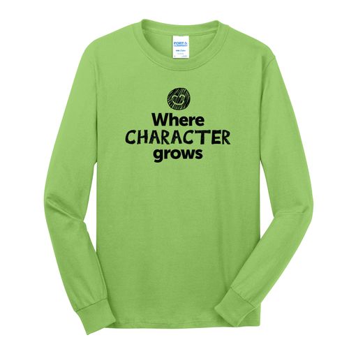 Where CHARACTER Grows EMOJI Adult Long Sleeve T-Shirt - Black Imprint (KA-PC54LS-CHARF-B) image thumbnail