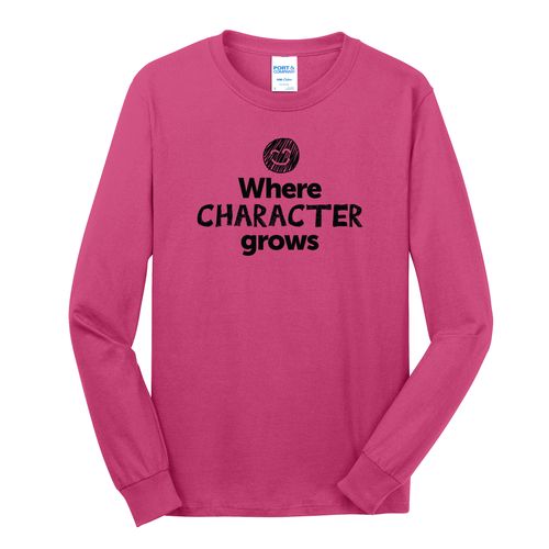 Where CHARACTER Grows EMOJI Adult Long Sleeve T-Shirt - Black Imprint (KA-PC54LS-CHARF-B) image thumbnail