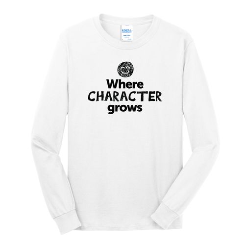 Where CHARACTER Grows EMOJI Adult Long Sleeve T-Shirt - Black Imprint (KA-PC54LS-CHARF-B) image thumbnail