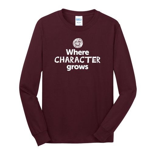 Where CHARACTER Grows EMOJI Adult Long Sleeve T-Shirt - White Imprint (KA-PC54LS-CHARF-W) image thumbnail