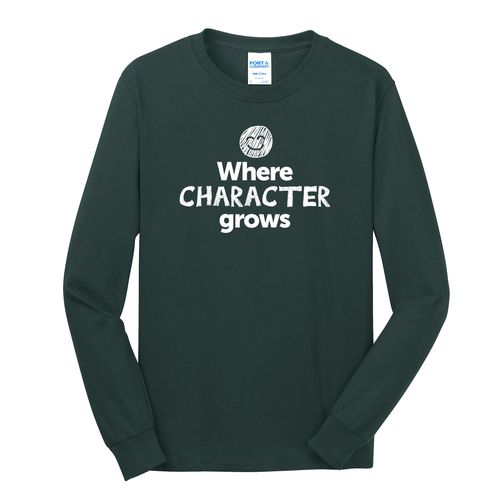 Where CHARACTER Grows EMOJI Adult Long Sleeve T-Shirt - White Imprint (KA-PC54LS-CHARF-W) image thumbnail
