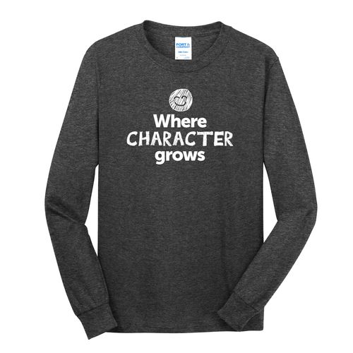Where CHARACTER Grows EMOJI Adult Long Sleeve T-Shirt - White Imprint (KA-PC54LS-CHARF-W) image thumbnail