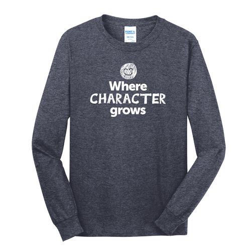 Where CHARACTER Grows EMOJI Adult Long Sleeve T-Shirt - White Imprint (KA-PC54LS-CHARF-W) image thumbnail