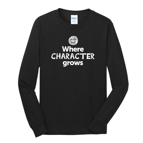 Where CHARACTER Grows EMOJI Adult Long Sleeve T-Shirt - White Imprint (KA-PC54LS-CHARF-W) image thumbnail