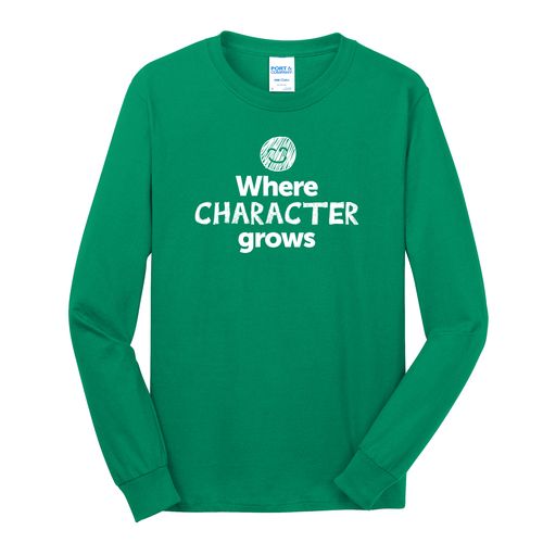 Where CHARACTER Grows EMOJI Adult Long Sleeve T-Shirt - White Imprint (KA-PC54LS-CHARF-W) image thumbnail