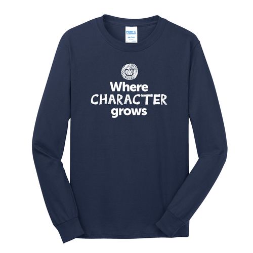 Where CHARACTER Grows EMOJI Adult Long Sleeve T-Shirt - White Imprint (KA-PC54LS-CHARF-W) image thumbnail