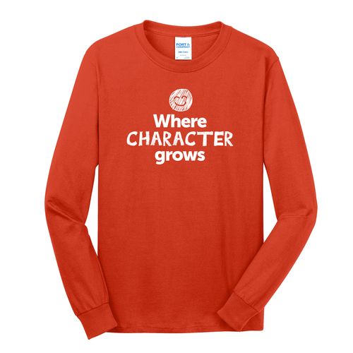 Where CHARACTER Grows EMOJI Adult Long Sleeve T-Shirt - White Imprint (KA-PC54LS-CHARF-W) image thumbnail