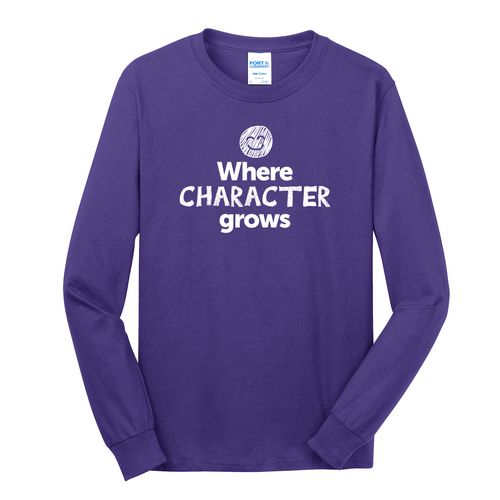 Where CHARACTER Grows EMOJI Adult Long Sleeve T-Shirt - White Imprint (KA-PC54LS-CHARF-W) image thumbnail