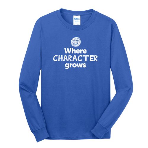 Where CHARACTER Grows EMOJI Adult Long Sleeve T-Shirt - White Imprint (KA-PC54LS-CHARF-W) image thumbnail