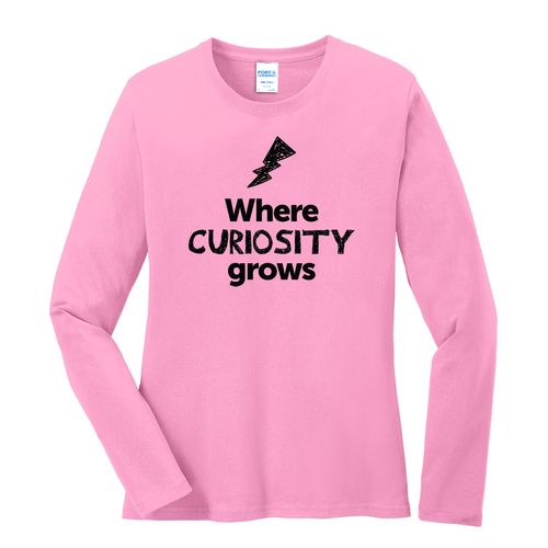 Where CURIOSITY Grows EMOJI Women's Long Sleeve T-Shirt - Black Imprint (KA-LPC54LS-CURIF-B) image thumbnail