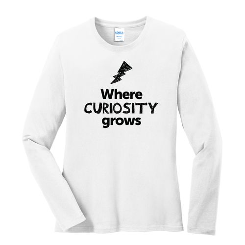 Where CURIOSITY Grows EMOJI Women's Long Sleeve T-Shirt - Black Imprint (KA-LPC54LS-CURIF-B) image thumbnail