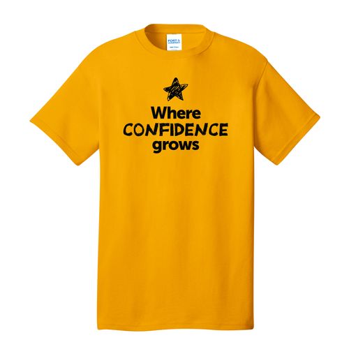 Where CONFIDENCE Grows EMOJI Adult T-Shirt - Black Imprint (KA-PC54-CONFF-B) image thumbnail