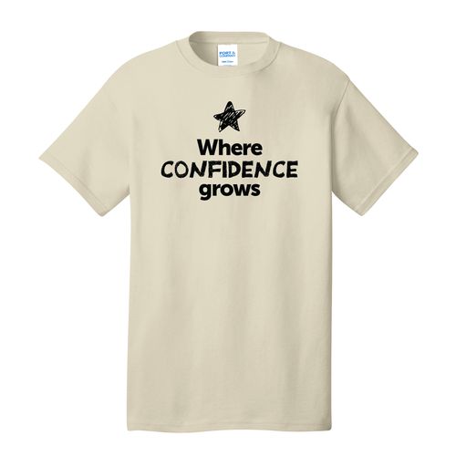 Where CONFIDENCE Grows EMOJI Adult T-Shirt - Black Imprint (KA-PC54-CONFF-B) image thumbnail