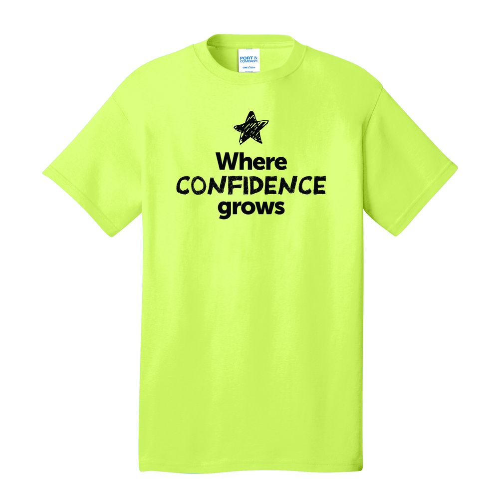 Where CONFIDENCE Grows EMOJI Adult T-Shirt - Black Imprint (KA-PC54-CONFF-B) primary image
