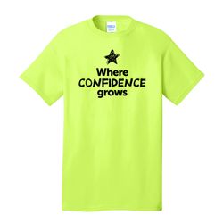 Image of Where CONFIDENCE Grows EMOJI Adult T-Shirt - Black Imprint (KA-PC54-CONFF-B)