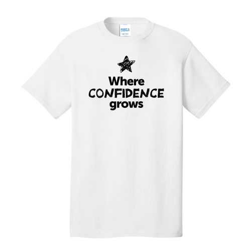 Where CONFIDENCE Grows EMOJI Adult T-Shirt - Black Imprint (KA-PC54-CONFF-B) image thumbnail