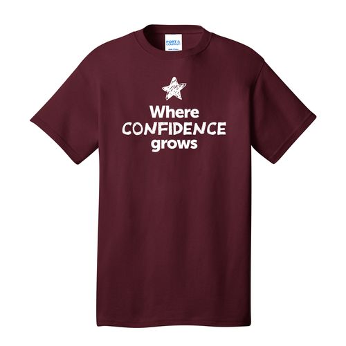 Where CONFIDENCE Grows EMOJI Adult T-Shirt - White Imprint (KA-PC54-CONFF-W) image thumbnail