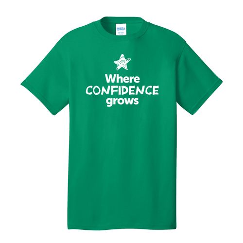 Where CONFIDENCE Grows EMOJI Adult T-Shirt - White Imprint (KA-PC54-CONFF-W) image thumbnail
