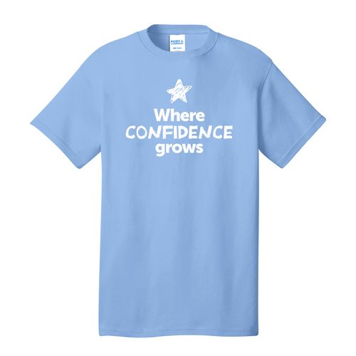 Where CONFIDENCE Grows EMOJI Adult T-Shirt - White Imprint (KA-PC54-CONFF-W) image thumbnail