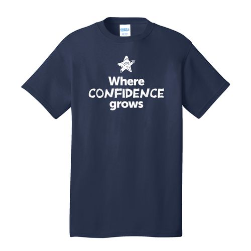 Where CONFIDENCE Grows EMOJI Adult T-Shirt - White Imprint (KA-PC54-CONFF-W) image thumbnail