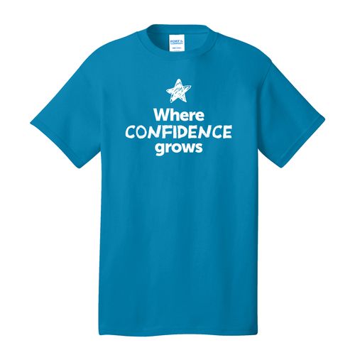 Where CONFIDENCE Grows EMOJI Adult T-Shirt - White Imprint (KA-PC54-CONFF-W) image thumbnail