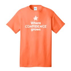 Image of Where CONFIDENCE Grows EMOJI Adult T-Shirt - White Imprint (KA-PC54-CONFF-W)