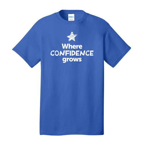 Where CONFIDENCE Grows EMOJI Adult T-Shirt - White Imprint (KA-PC54-CONFF-W) image thumbnail