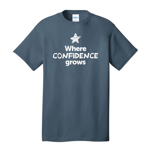 Where CONFIDENCE Grows EMOJI Adult T-Shirt - White Imprint (KA-PC54-CONFF-W) image thumbnail