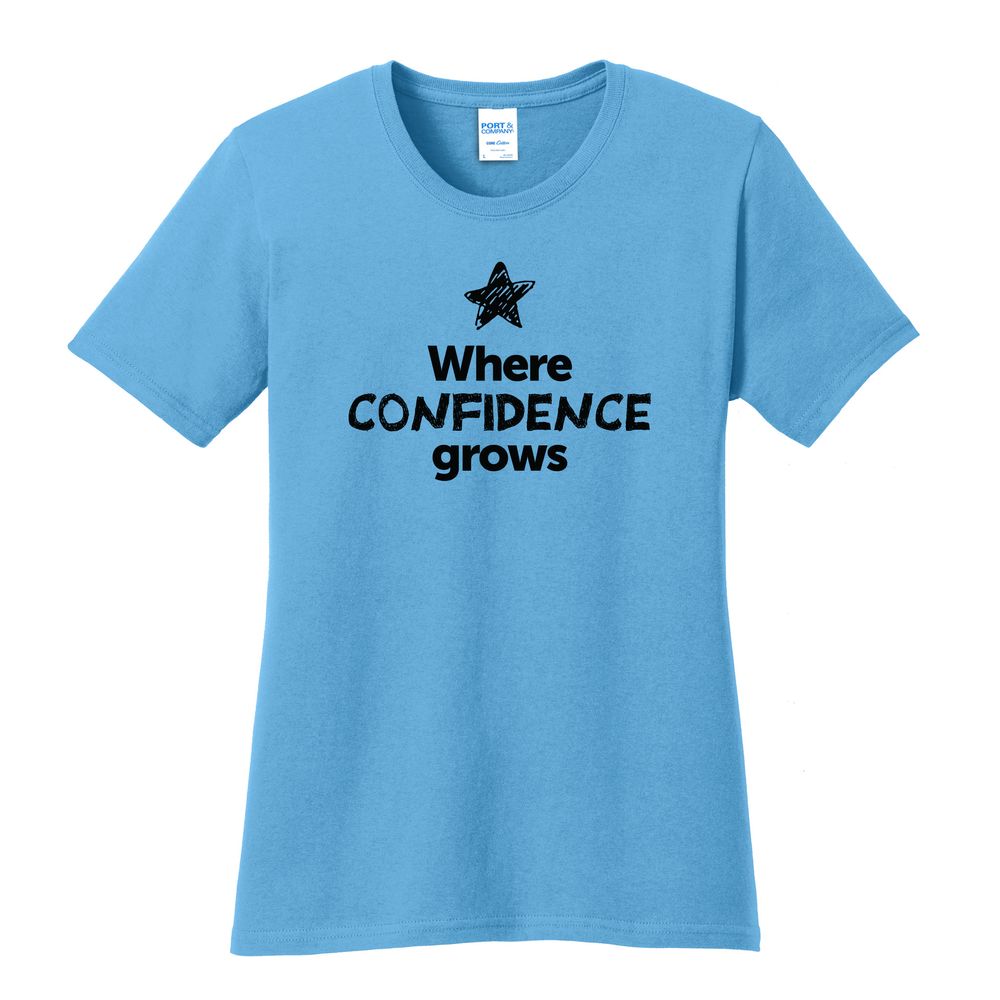 Where CONFIDENCE Grows EMOJI Women's T-Shirt - Black Imprint (KA-LPC54-CONFF-B) primary image