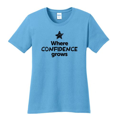 Where CONFIDENCE Grows EMOJI Women's T-Shirt - Black Imprint (KA-LPC54-CONFF-B) image thumbnail