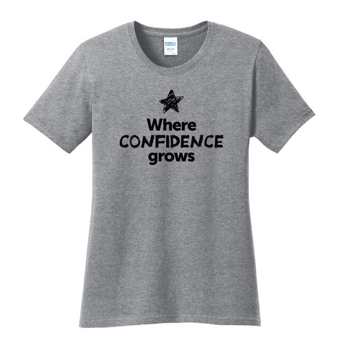 Where CONFIDENCE Grows EMOJI Women's T-Shirt - Black Imprint (KA-LPC54-CONFF-B) image thumbnail