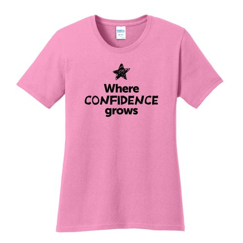 Where CONFIDENCE Grows EMOJI Women's T-Shirt - Black Imprint (KA-LPC54-CONFF-B) image thumbnail
