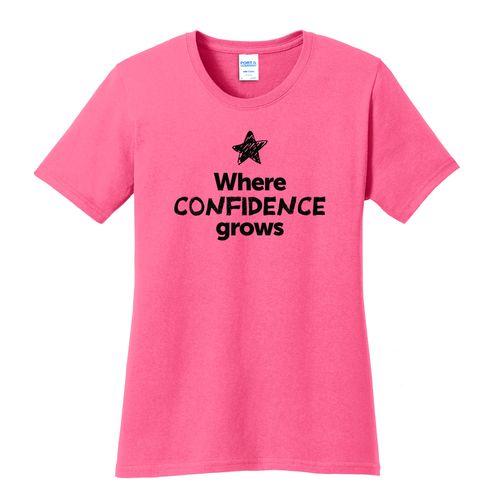 Where CONFIDENCE Grows EMOJI Women's T-Shirt - Black Imprint (KA-LPC54-CONFF-B) image thumbnail