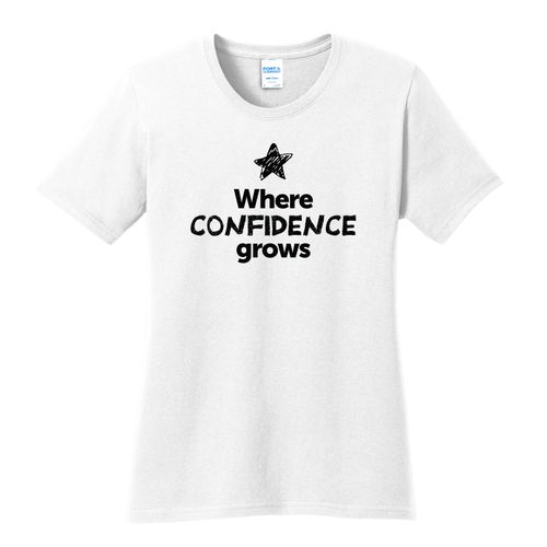 Where CONFIDENCE Grows EMOJI Women's T-Shirt - Black Imprint (KA-LPC54-CONFF-B) image thumbnail