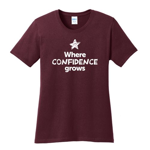 Where CONFIDENCE Grows EMOJI Women's T-Shirt - White Imprint (KA-LPC54-CONFF-W) image thumbnail