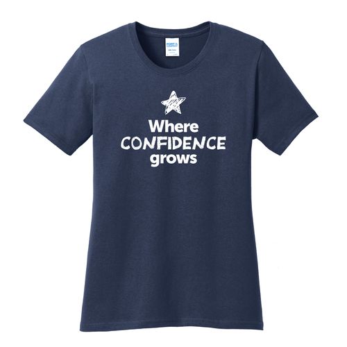Where CONFIDENCE Grows EMOJI Women's T-Shirt - White Imprint (KA-LPC54-CONFF-W) image thumbnail